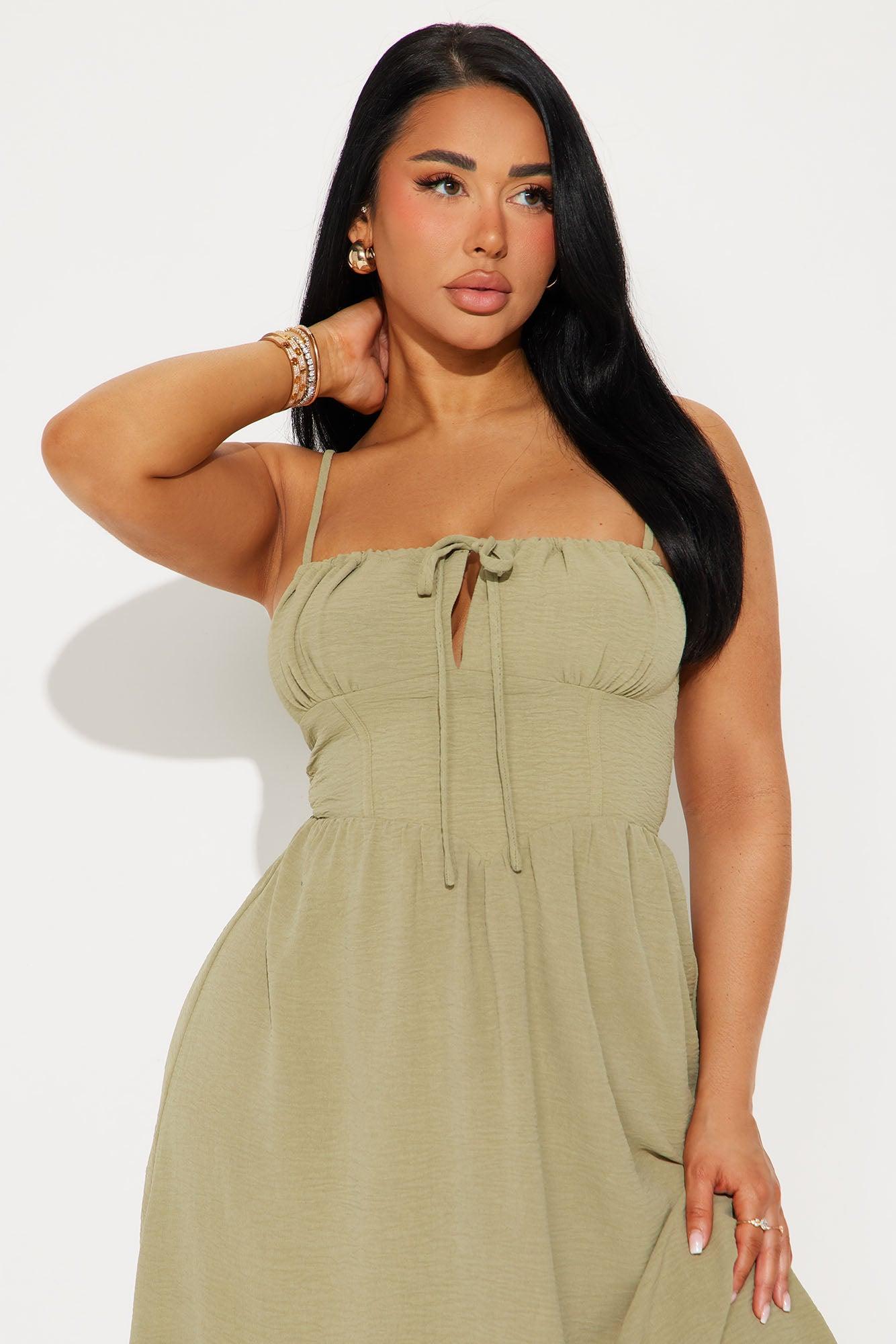 Amalfi Summer Midi Dress - Sage Product Image