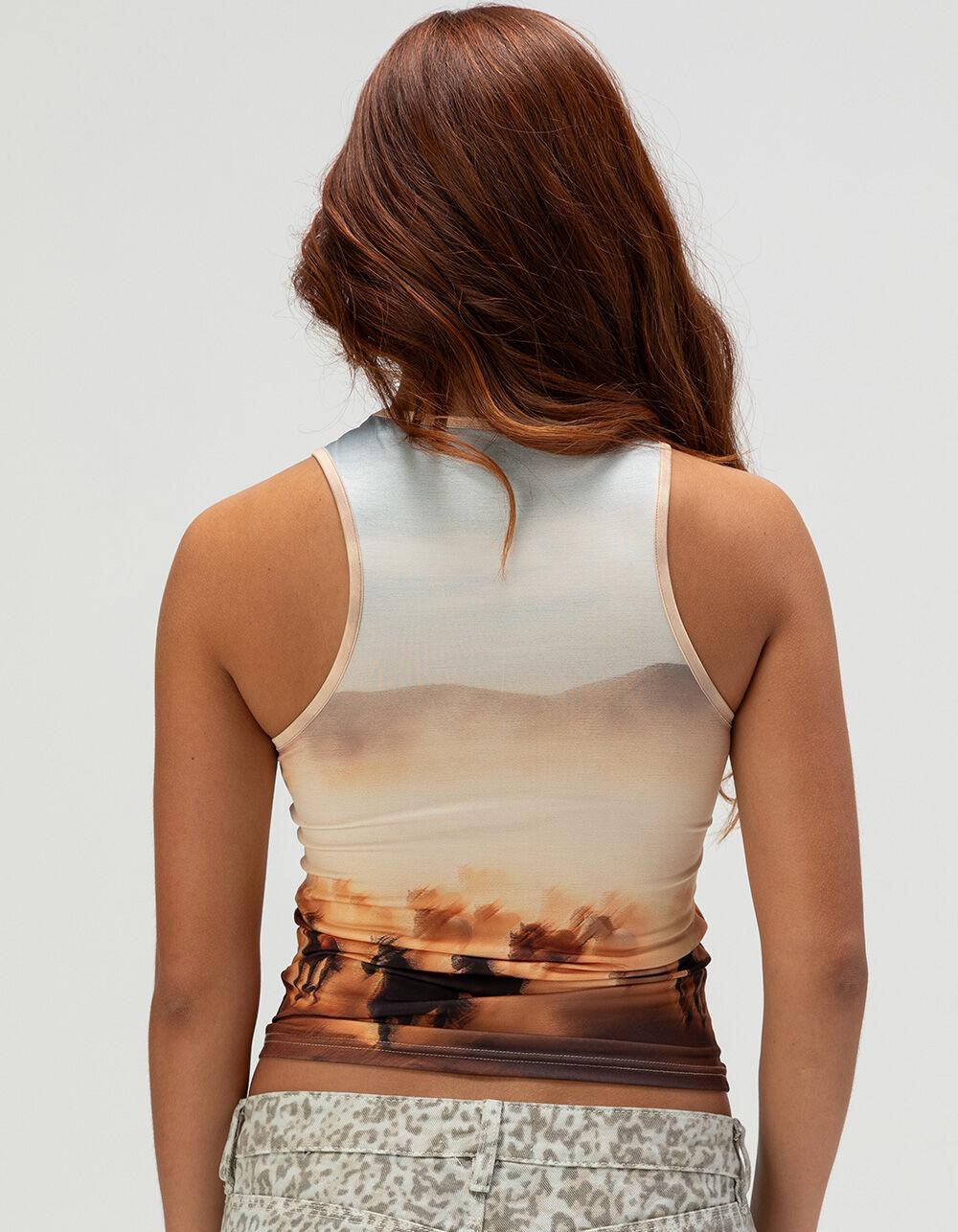 DICKIES Running Wild Womens Sleeveless Top - BROWN COMBO Product Image