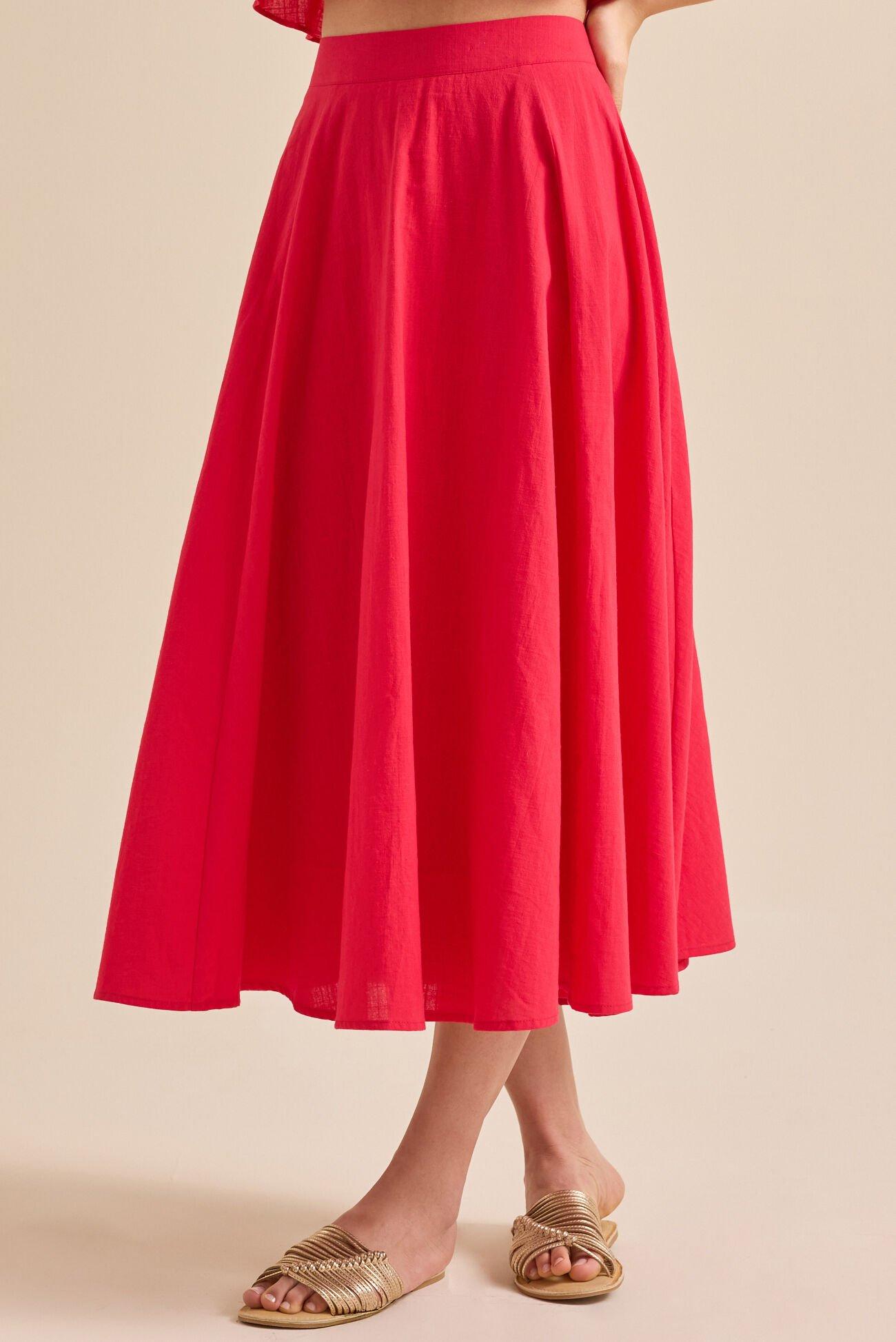 Grace Linen Midi Skirt Product Image