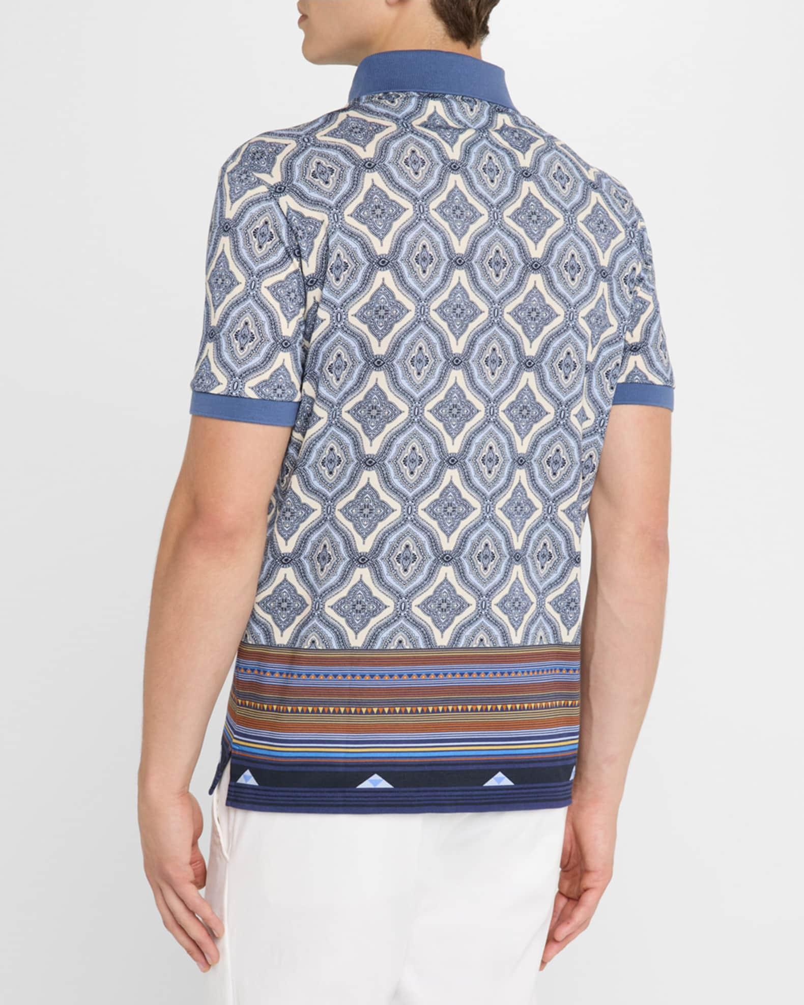 Men's Medallion Stripes Polo Shirt Product Image