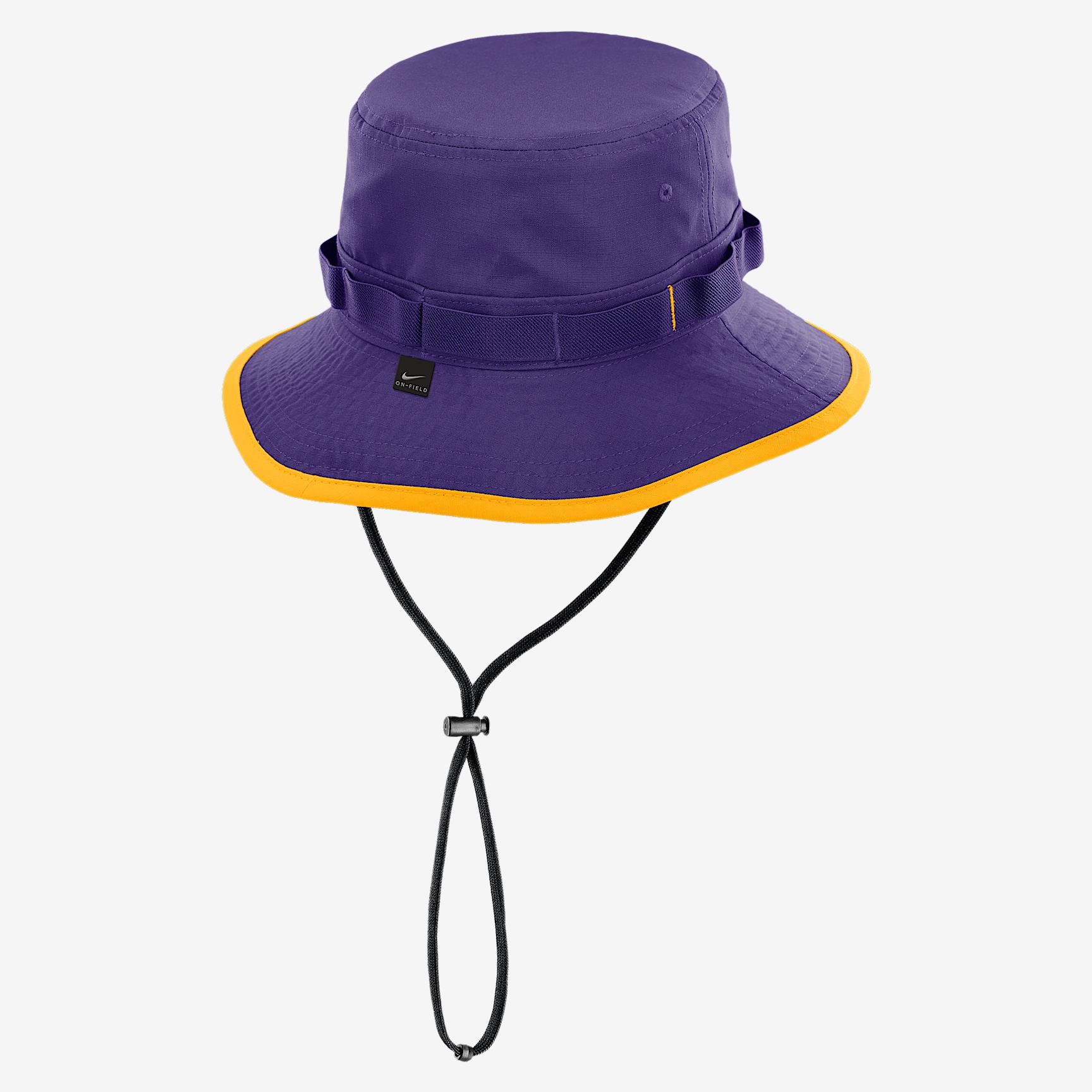 LSU Tigers On-Field Apex Boonie Nike Mens Dri-FIT College Bucket Hat | NC1B51LLSN-NF0 Product Image