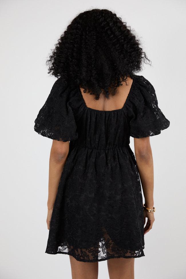 Midnight Muse Black Lace Babydoll Dress SALE Product Image