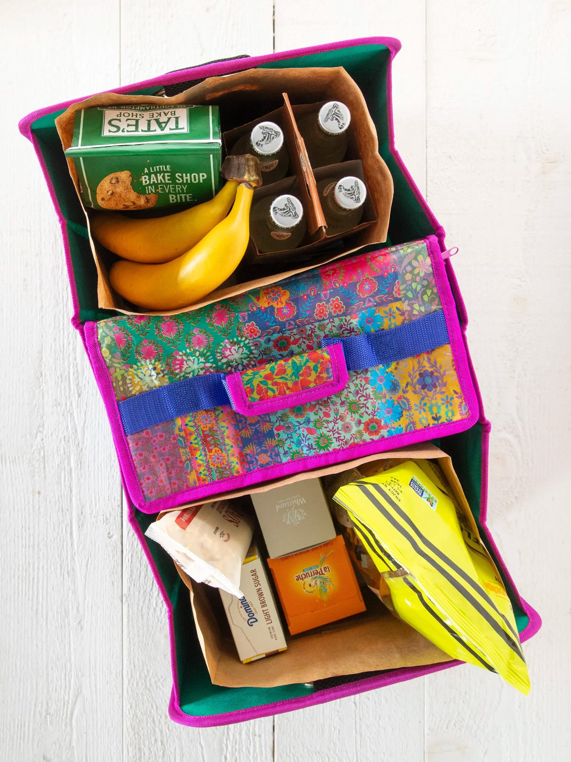 Car Trunk Organizer - Navy Folk Flower Product Image