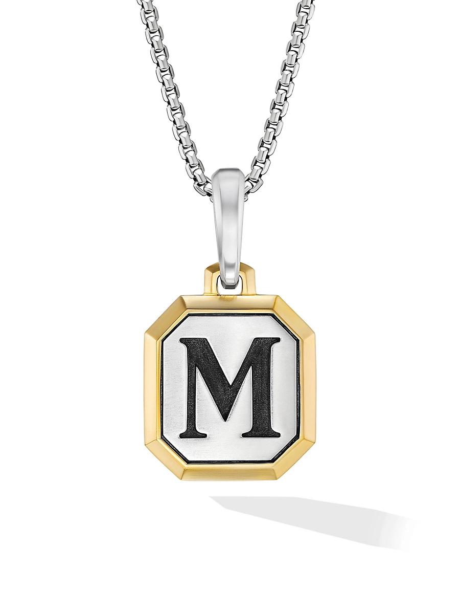 Mens Initial Amulet in Sterling Silver Product Image