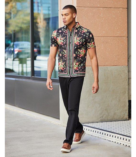 Murano From The Garden Collection Slim Fit Floral Print Short Sleeve Woven Camp Shirt Product Image