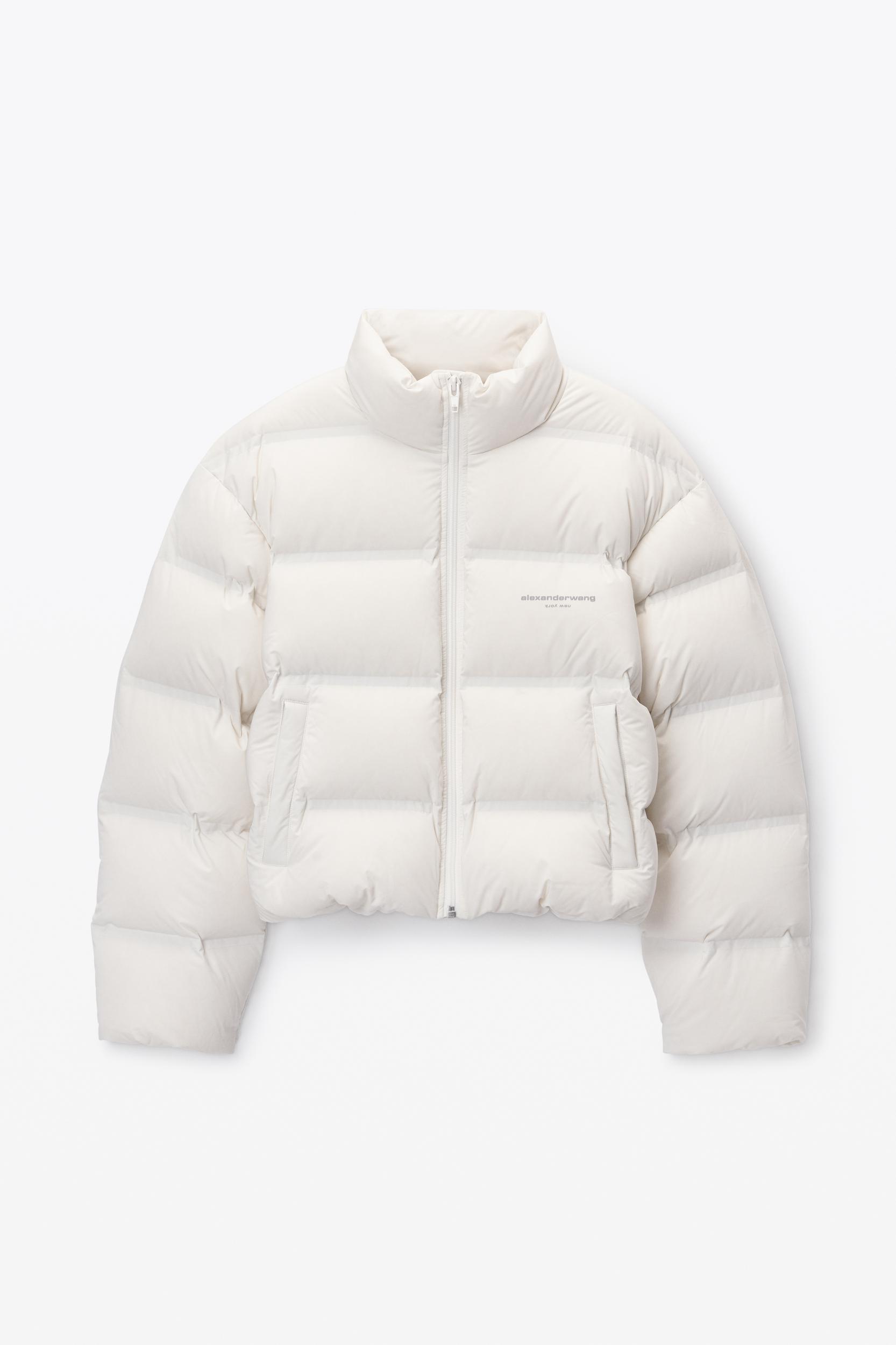 Cropped Puffer Coat With Reflective Logo Product Image