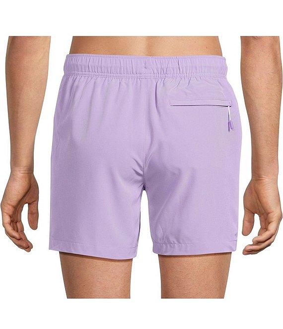 Caribbean Palmsway 6#double; Solid Swim Trunks Product Image