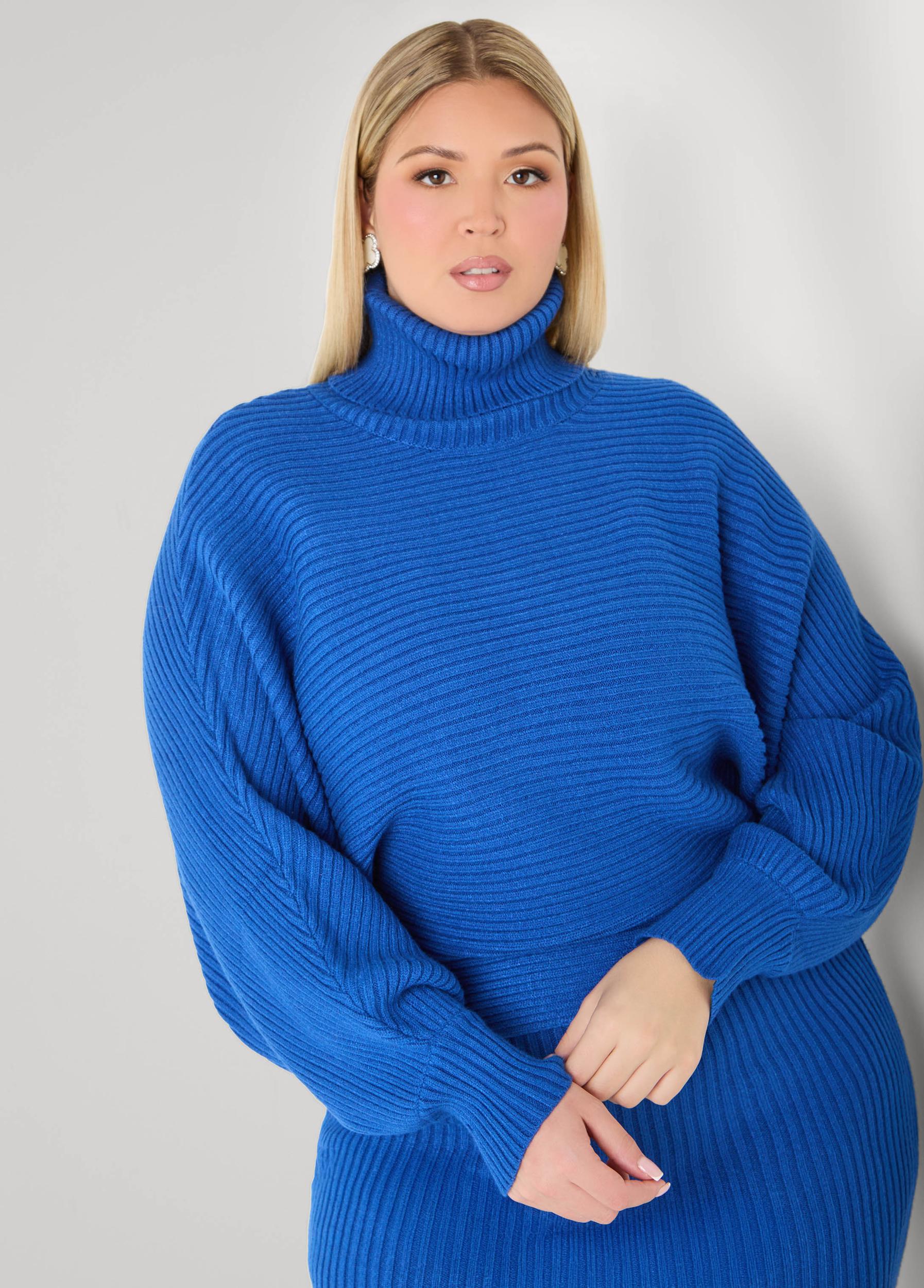 Dolman Sleeved Turtleneck Sweater Product Image
