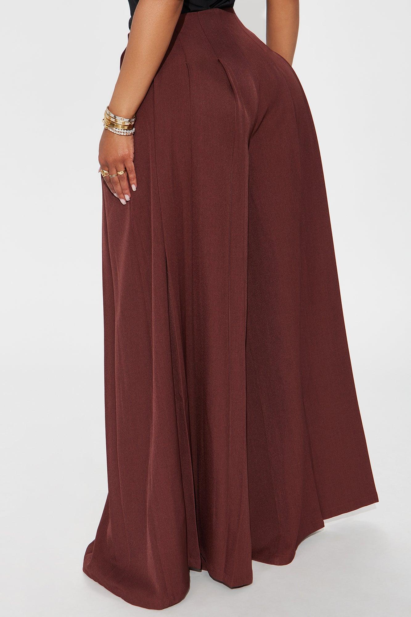 Florence Pleated Wide Leg Pant - Chocolate Female Product Image