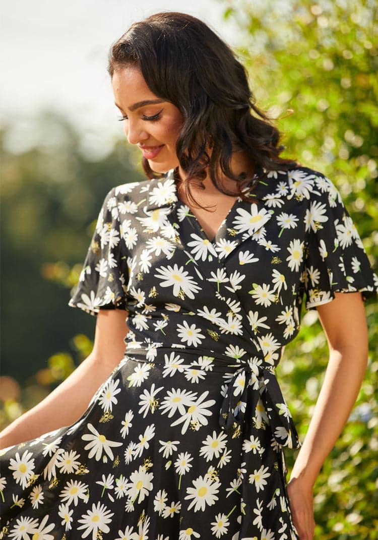 Just Wandering Camp Collar Wrap Dress Product Image