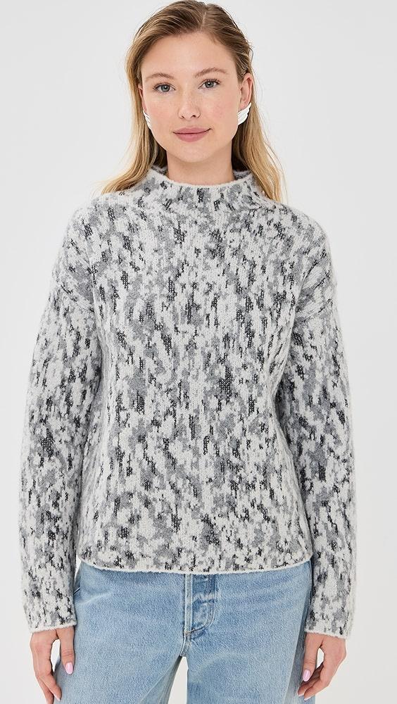 Vince Abstract Onyx Jacquard Mock Neck | Shopbop Product Image