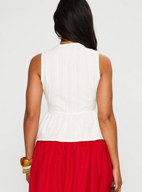 Rosellah Tie Up Top White Product Image