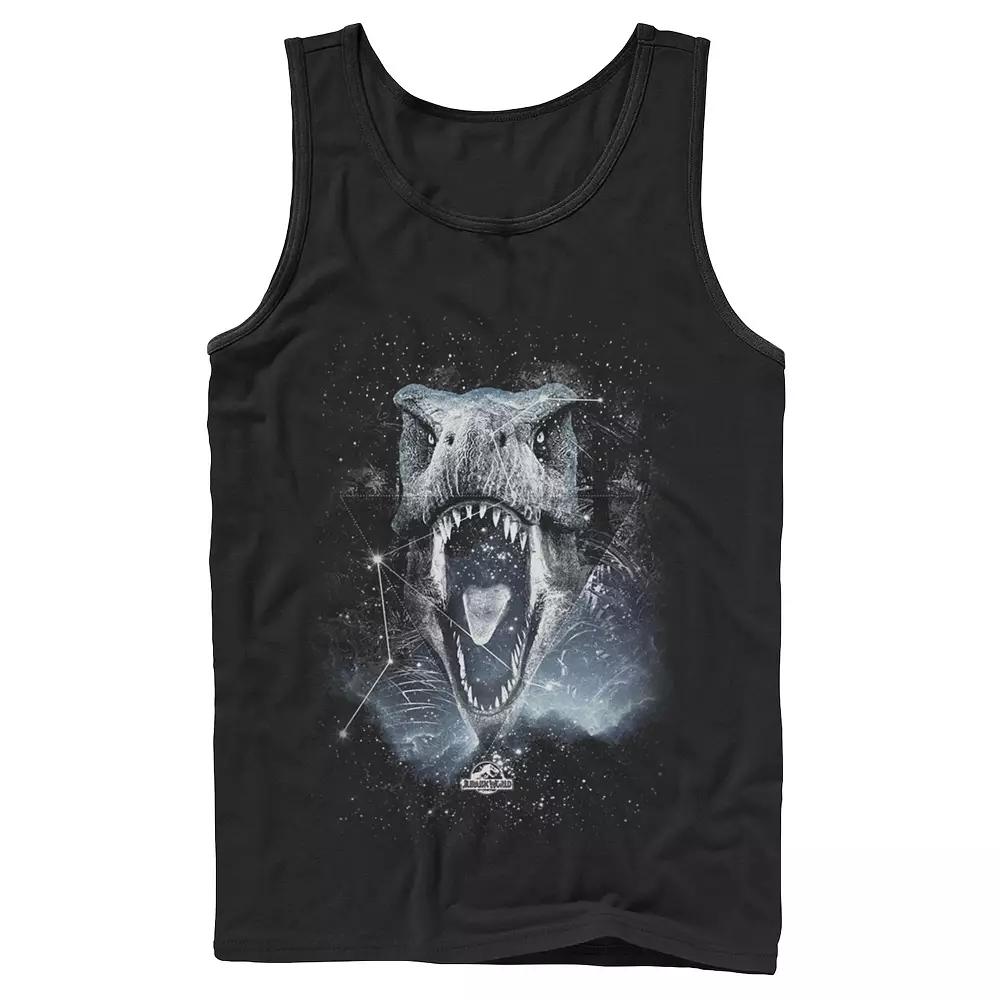 Men's Jurassic World T-Rex Roaring Constellation Tank Top,  Product Image