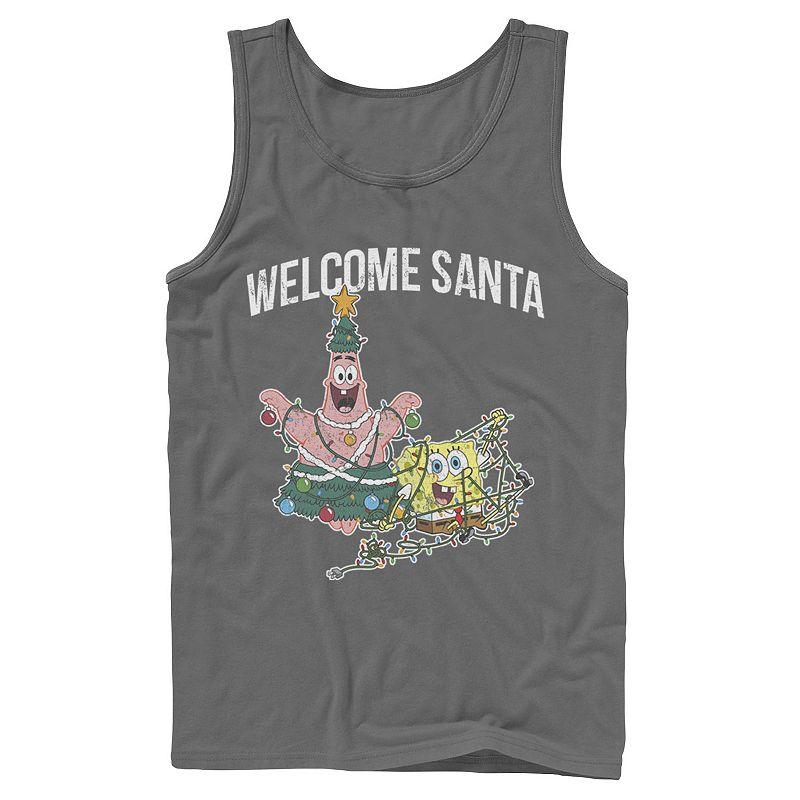 Men's Nickelodeon Spongebob Squarepants Patrick Star Welcome Santa Christmas Graphic Tank Top,  Product Image