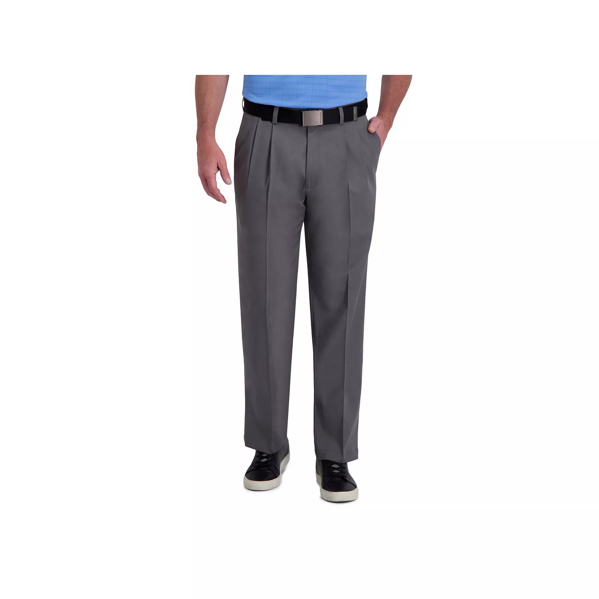 Men's Haggar® Cool Right® Performance Flex Classic-Fit Pleated Pants,  Product Image