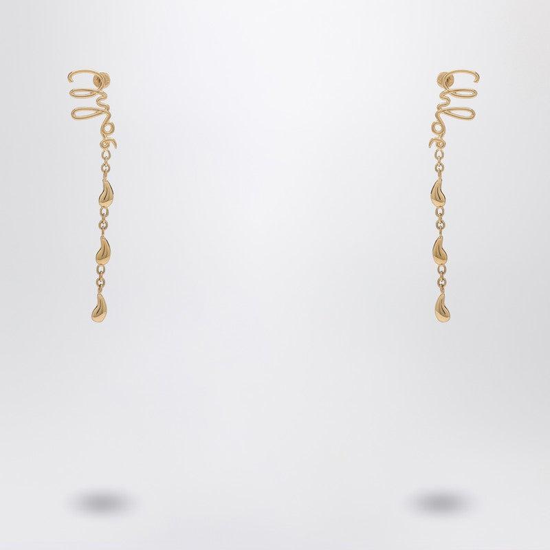 CHLOÉ Iconic Signature Dangling Earrings In Gold Product Image
