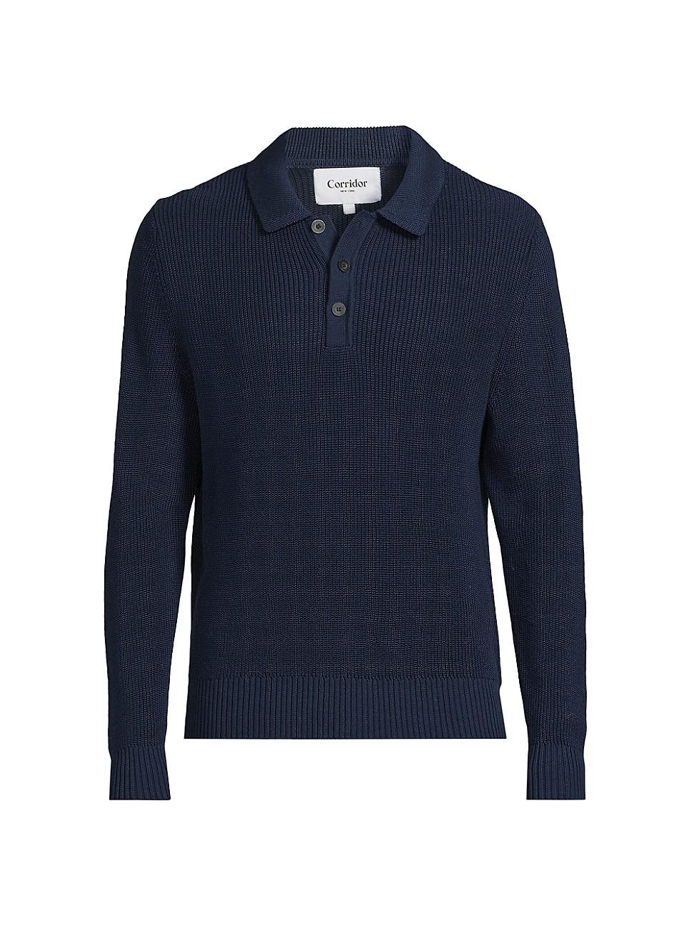 Mens Cotton Polo Sweater Product Image