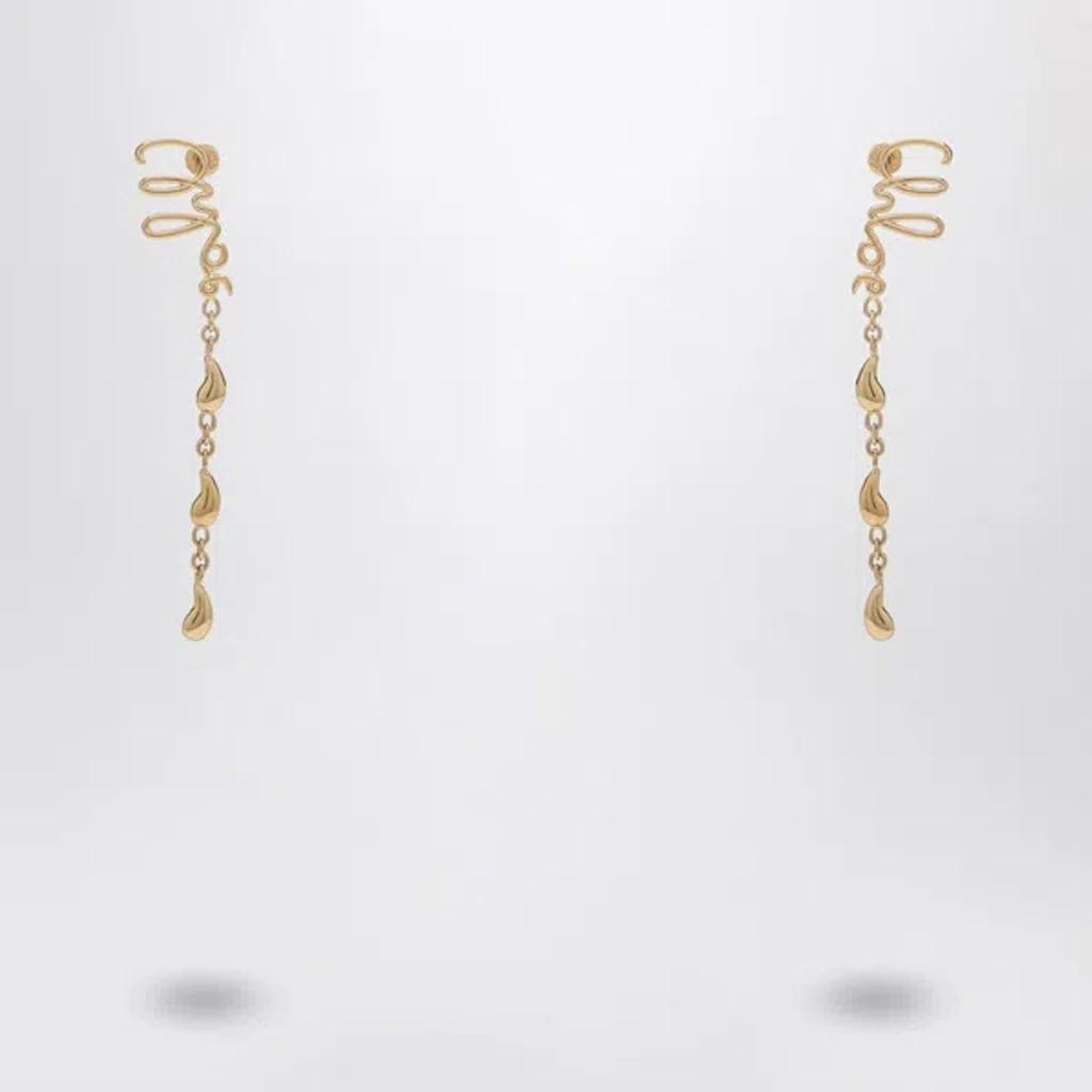 CHLOÉ Iconic Signature Dangling Earrings In Gold Product Image