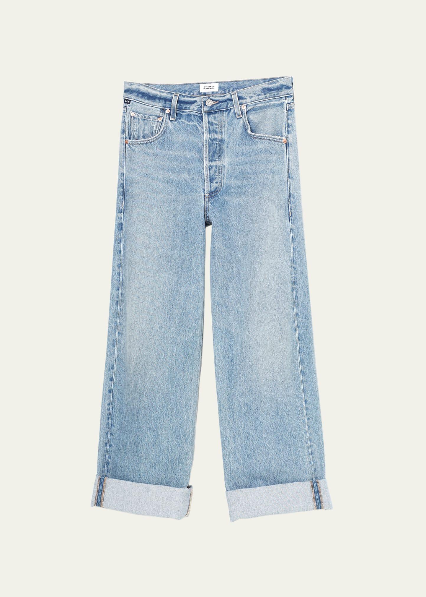 Citizens of Humanity Ayla Baggy Cuffed Crop Jeans in Baby Blue Product Image