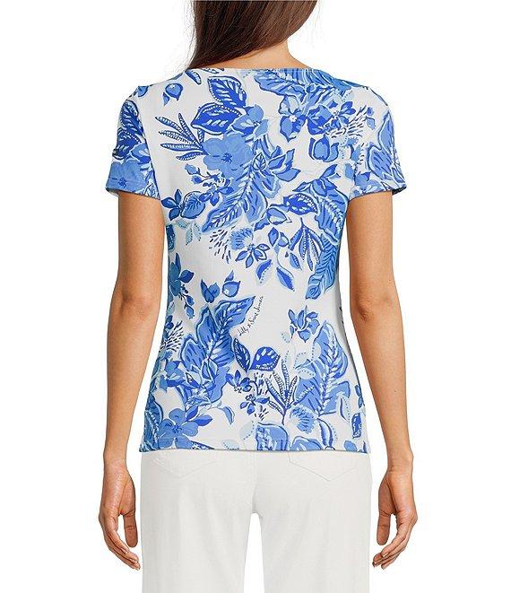 Lilly Pulitzer x Saint James Garde Cote Azure Soleil Round Neck Short Sleeve Knit Top Product Image
