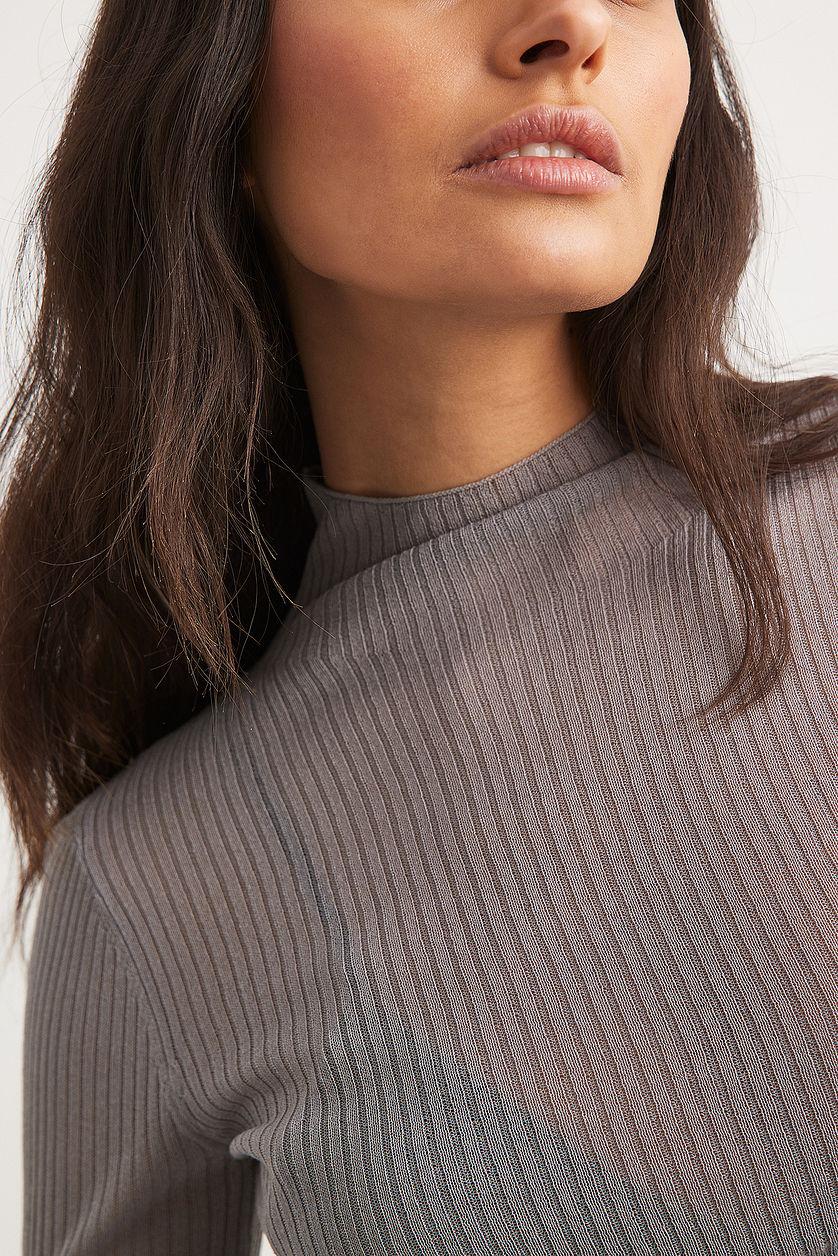 High Neck Fine Knitted Top Product Image