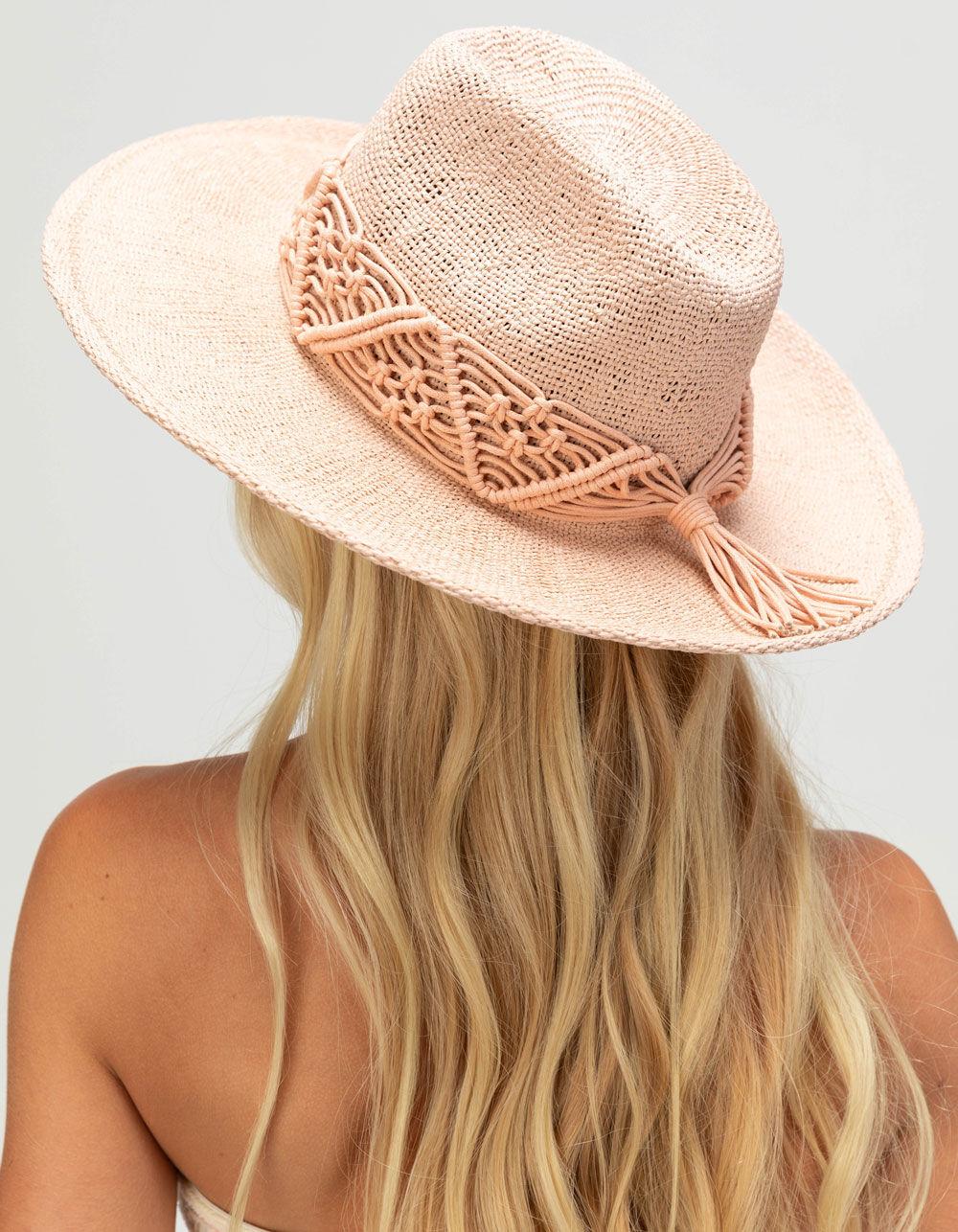 BRIXTON Matteo Womens Straw Hat - PINK Product Image