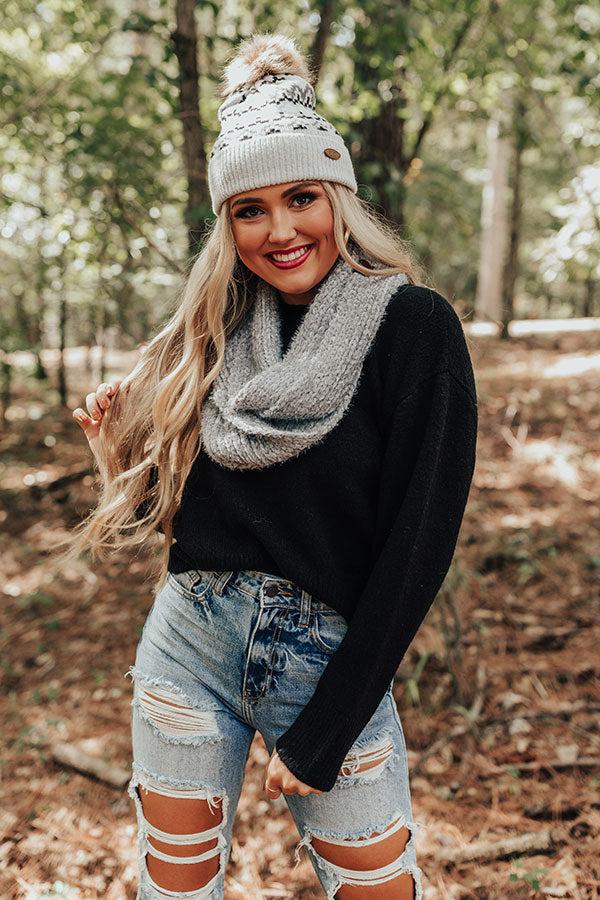 Colorado Cutie Faux Fur Pom Beanie in Light Grey Product Image