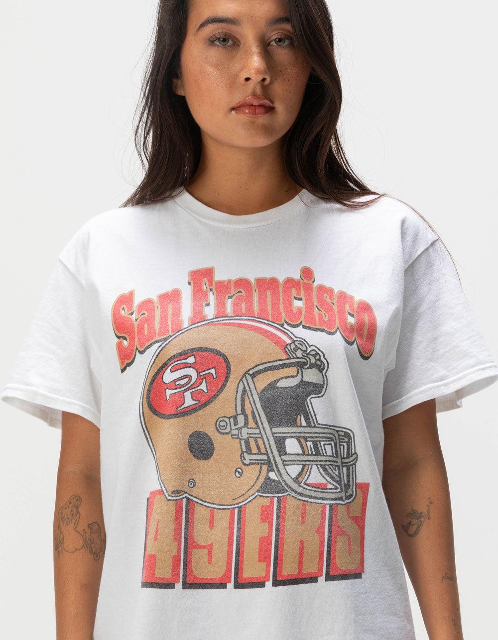 JUNK FOOD San Francisco 49ers Throwback Womens Oversized Tee - WHITE Product Image