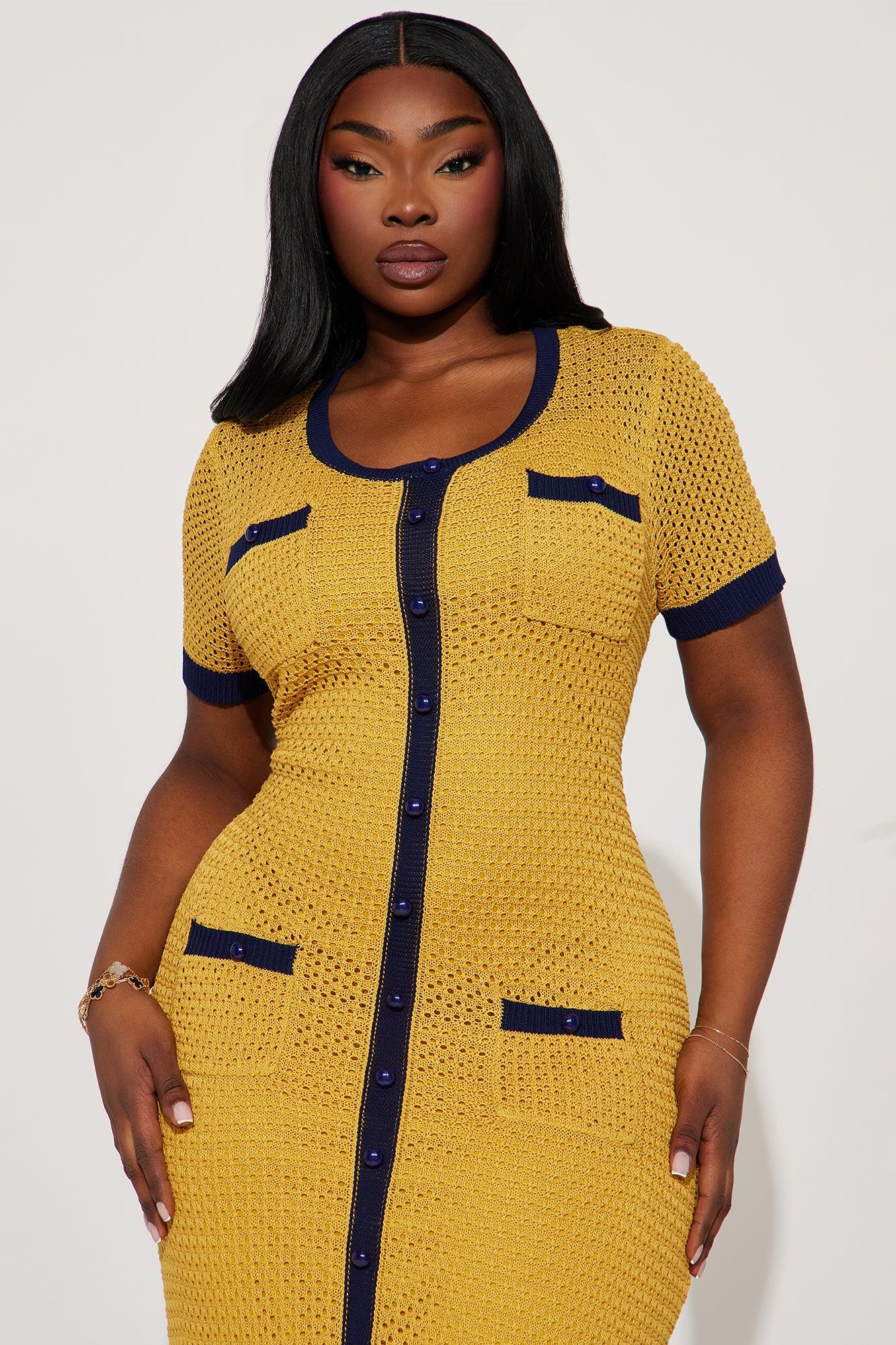 Elena Crochet Maxi Dress - Mustard/combo Product Image