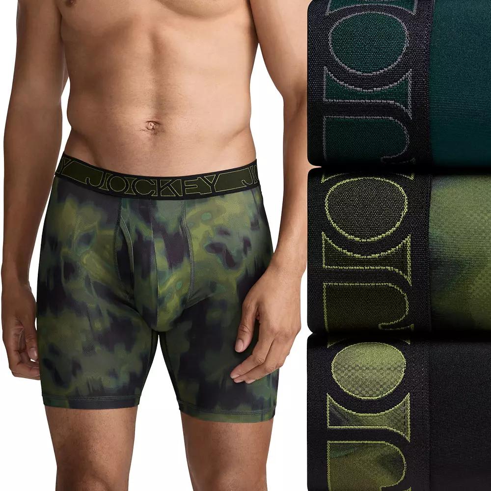 Men's Jockey 3-Pack Active Microfiber 9" Long Leg Boxer Briefs,  Product Image