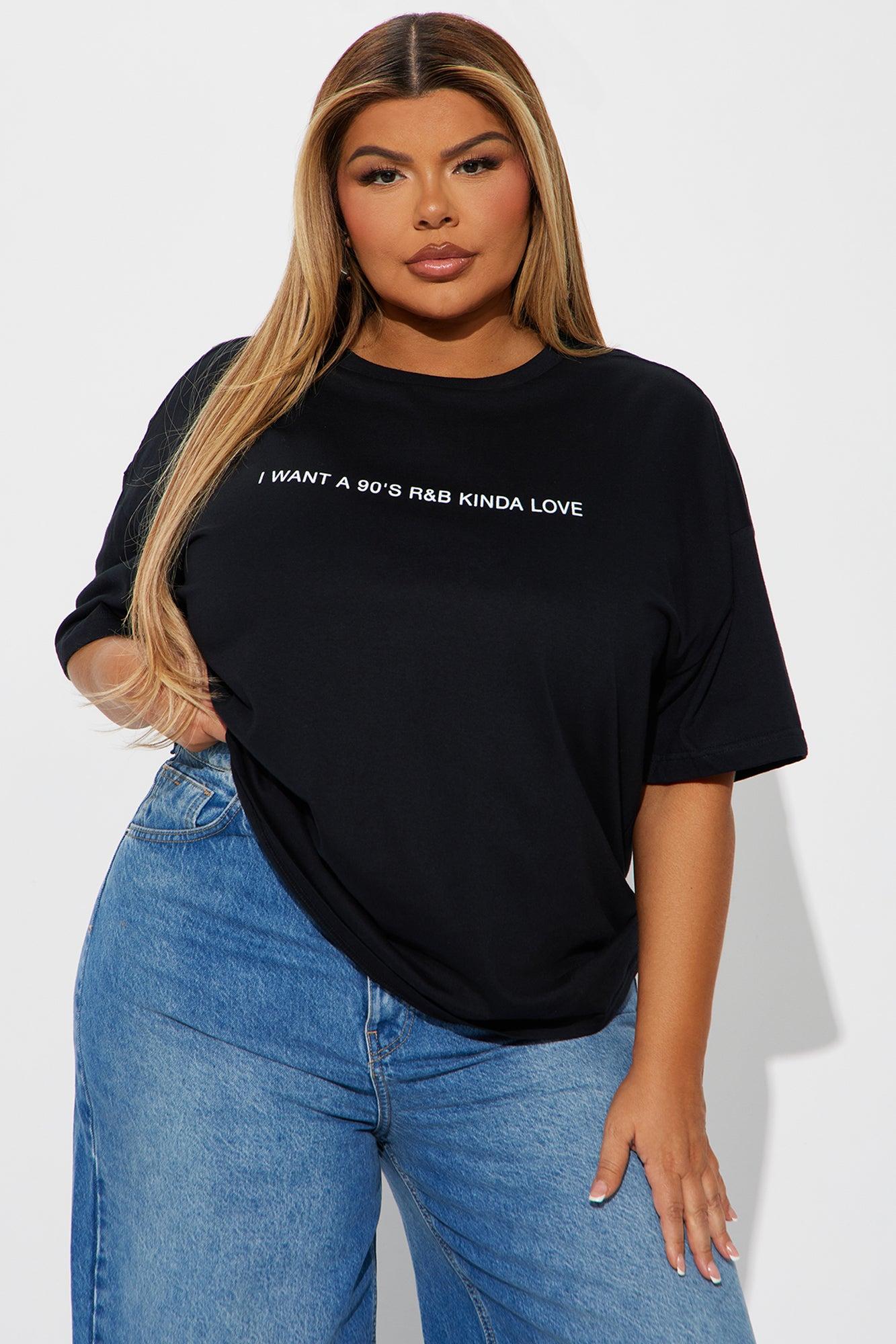 90's & R&B Kind Of Love Oversized Tee - Black Product Image