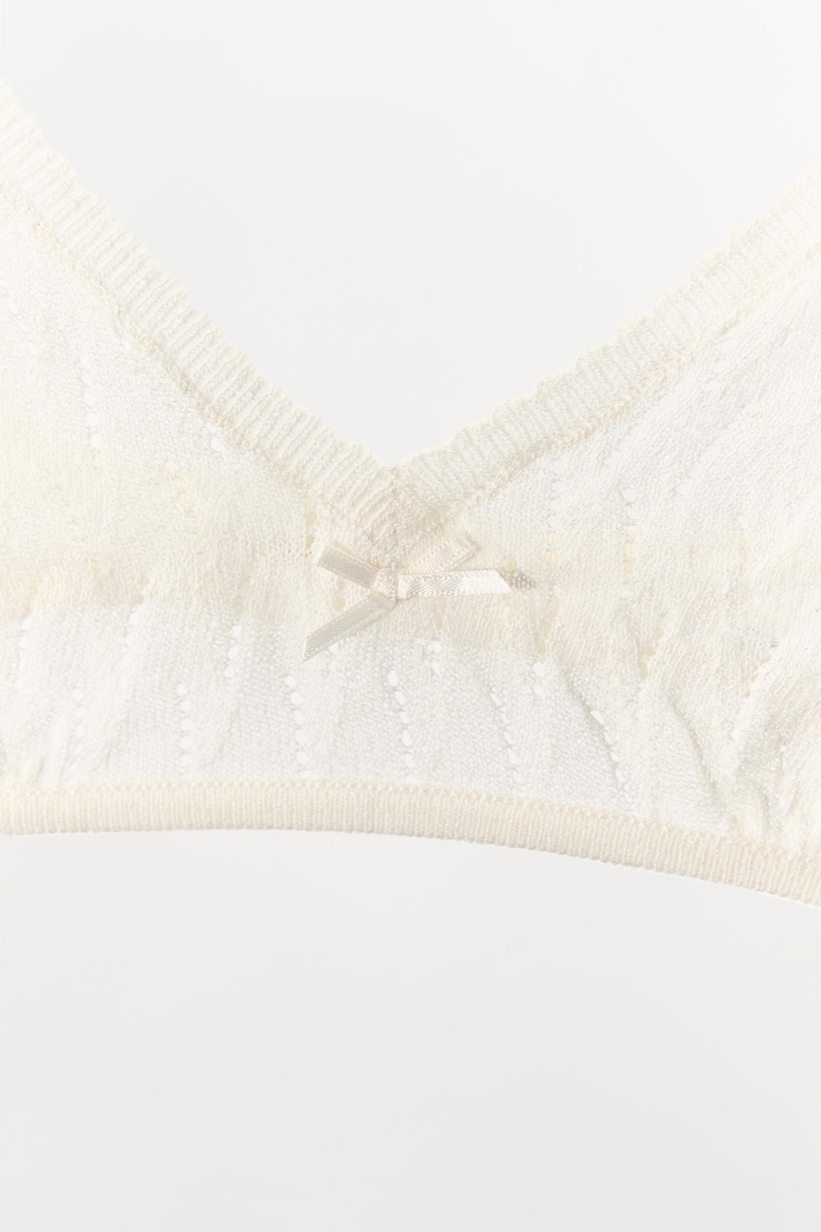 POINTELLE KNIT BOW BRALETTE Product Image