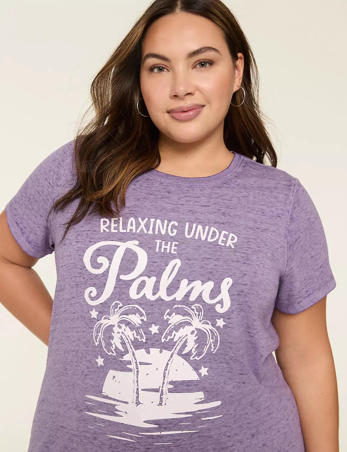 Glitter Relaxing Under the Palms Graphic Tee Product Image