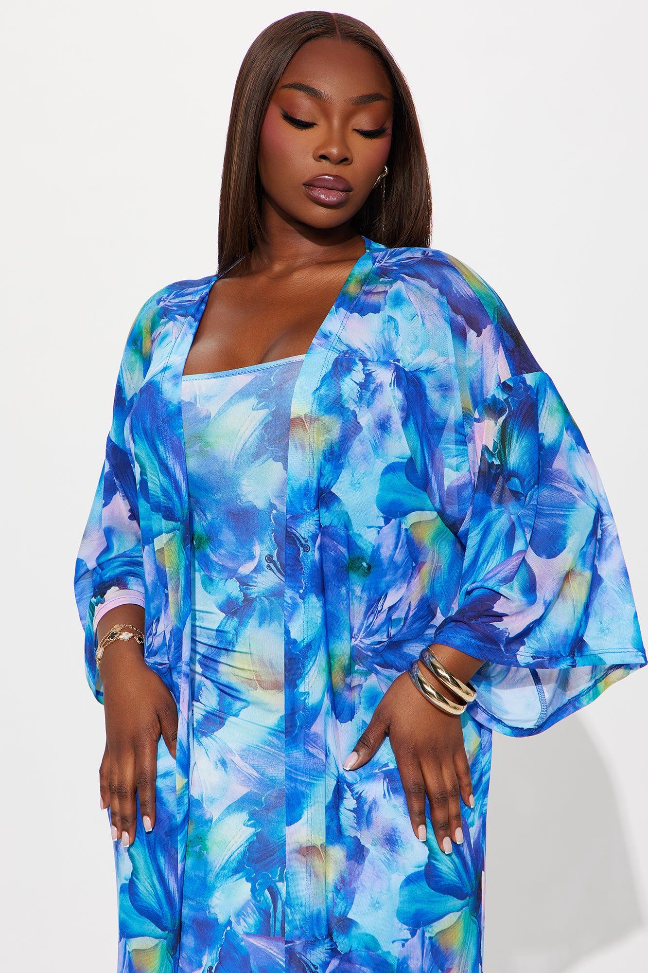 Nathalia Floral Maxi Dress Set - Blue/combo Female Product Image