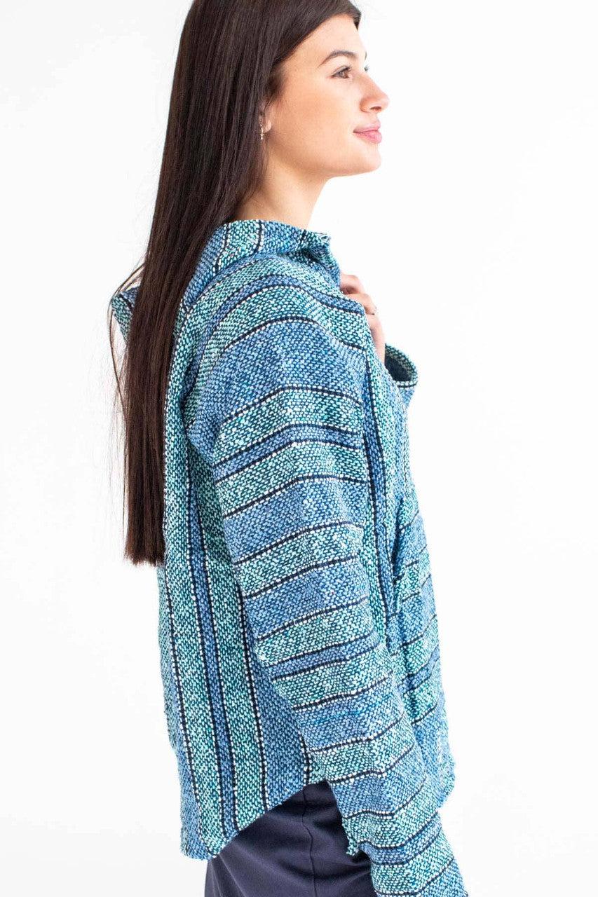 Lightweight Pastel Blue Baja Hoodie Product Image