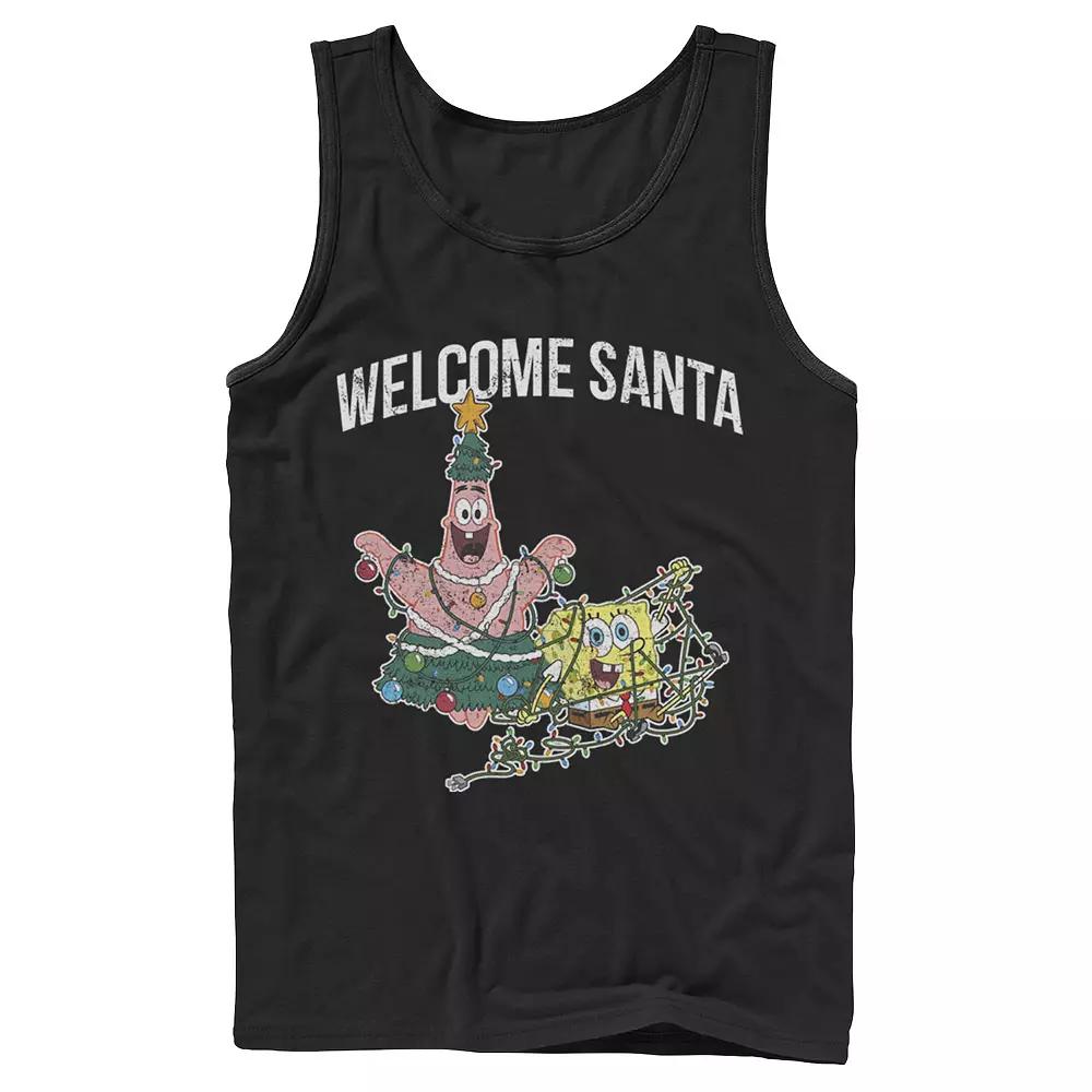 Men's Nickelodeon Spongebob Squarepants Patrick Star Welcome Santa Christmas Graphic Tank Top,  Product Image