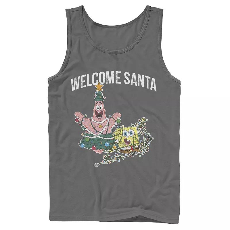 Men's Nickelodeon Spongebob Squarepants Patrick Star Welcome Santa Christmas Graphic Tank Top,  Product Image