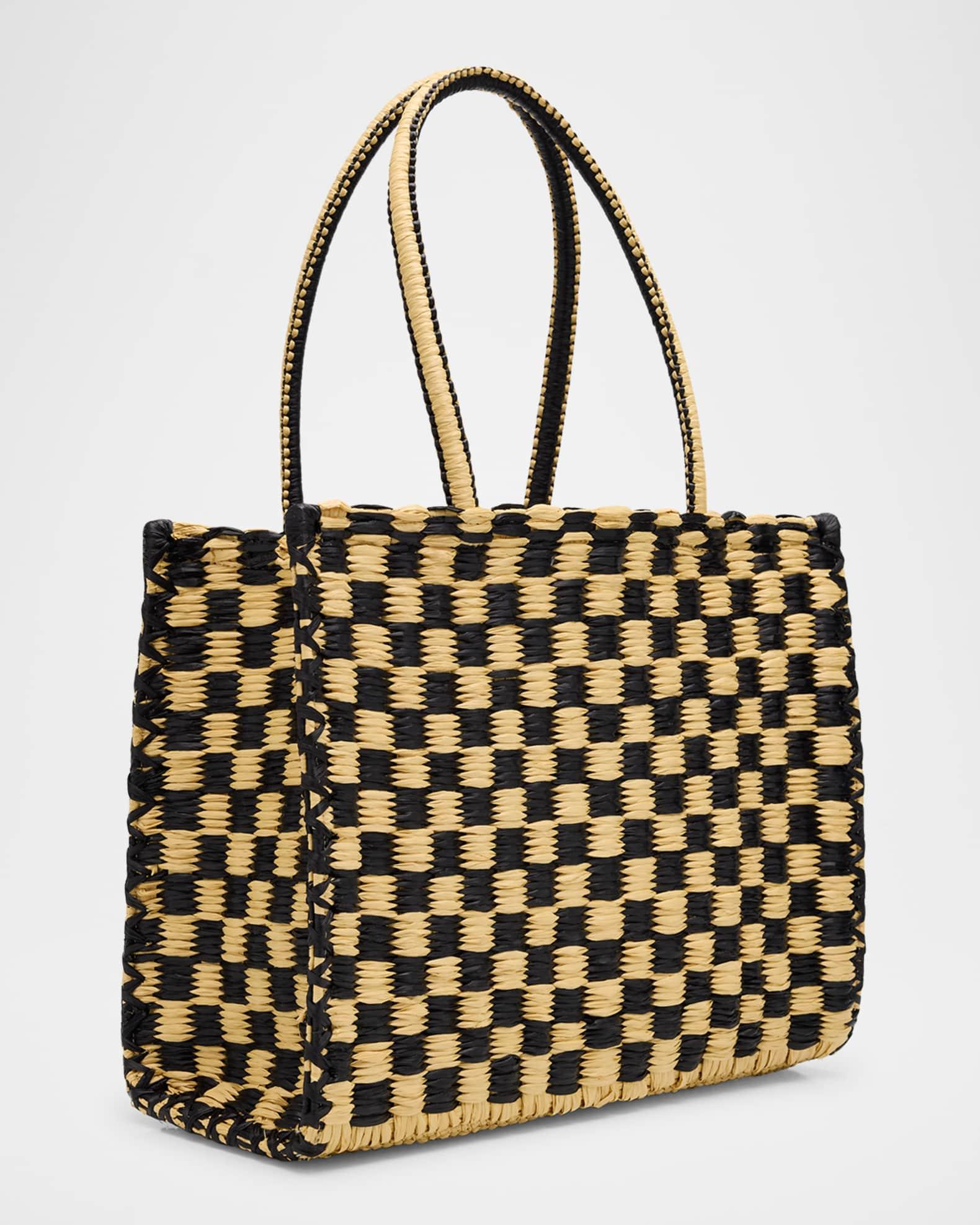 Ella Small Crochet Checkered Tote Bag Product Image