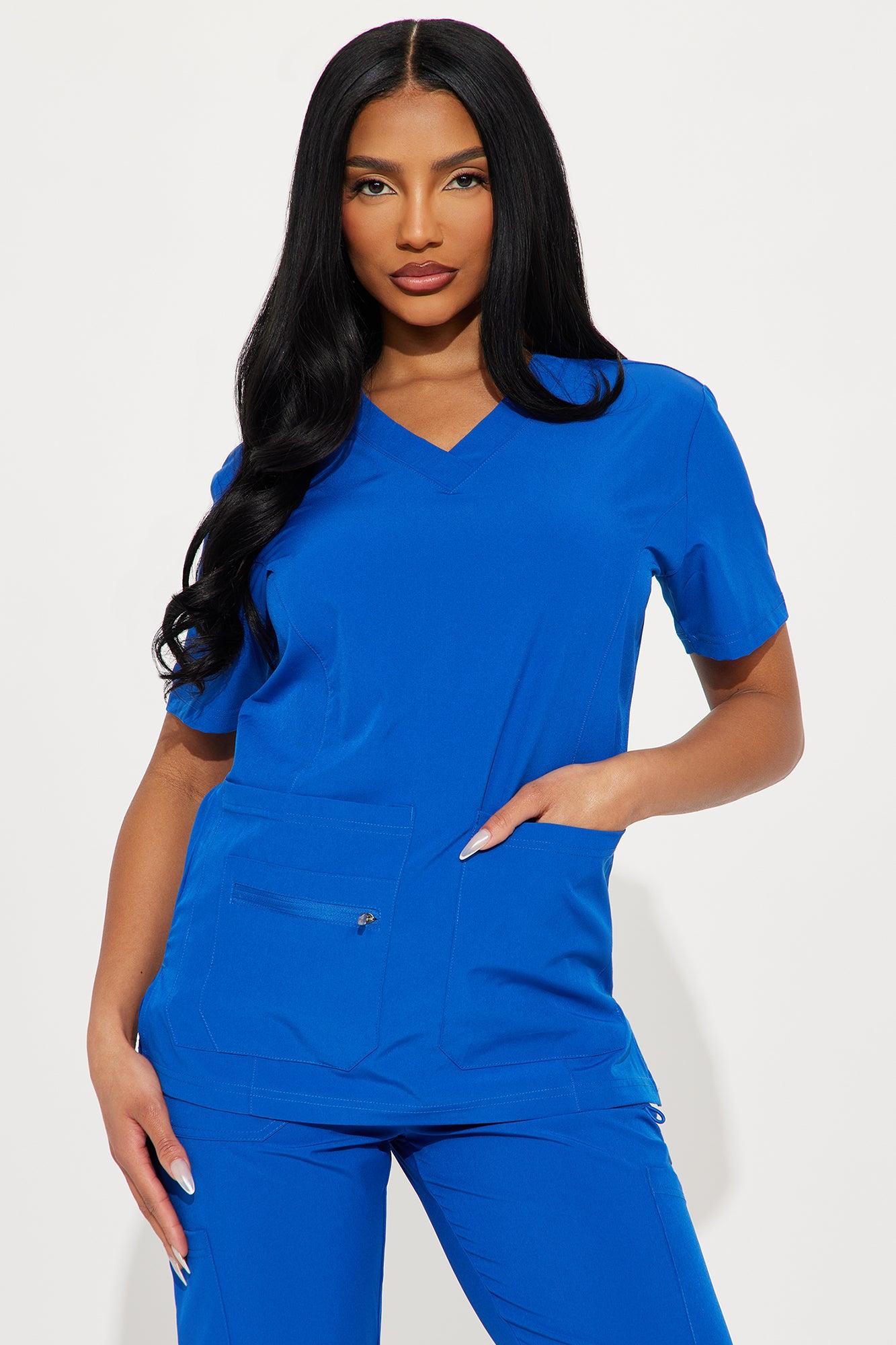 Essential 4 Way Stretch Scrub Uniform Set - Royal Product Image