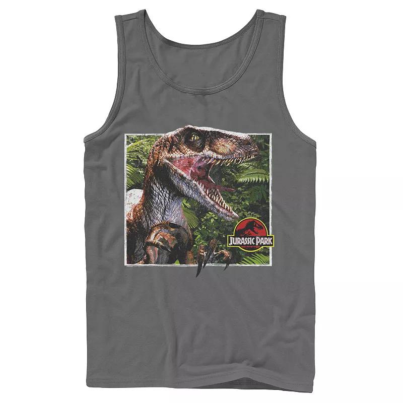 Men's Jurassic Park Raptor Coming Out Of Forest Tank Top,  Product Image