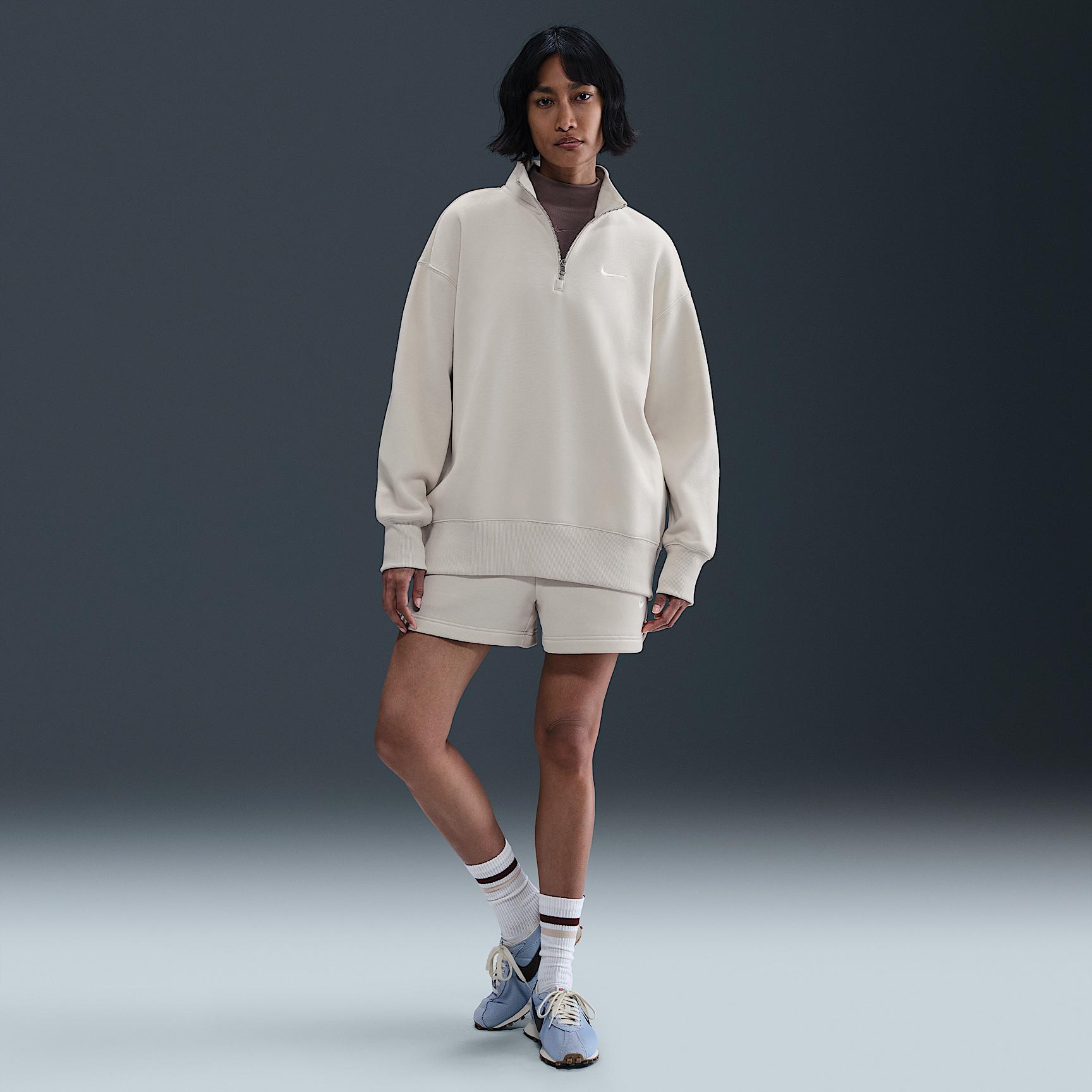 Womens Nike Sportswear Phoenix Fleece Oversized 1/4-Zip Long Sweatshirt | HJ0931-633 Product Image