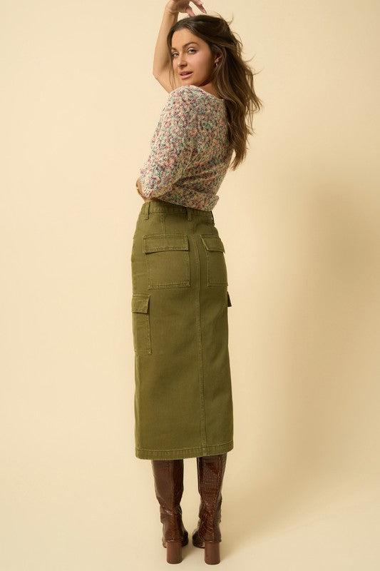COLOR CARGO MIDI SKIRT Product Image