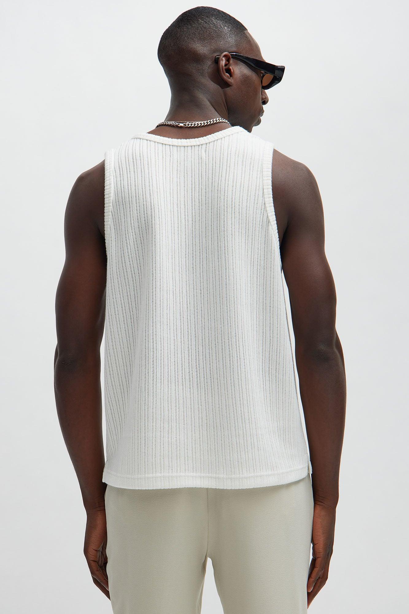 Santorini Textured Tank Top - White Product Image