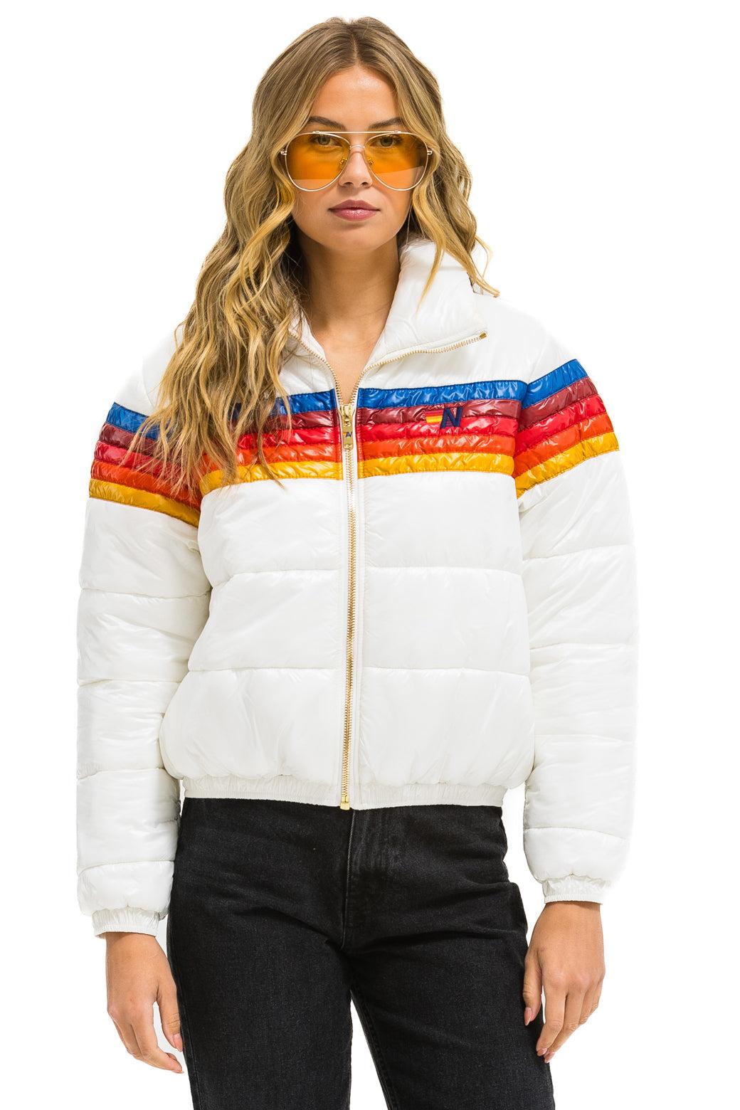 5 STRIPE APRES JACKET - GLOSSY WHITE Female Product Image