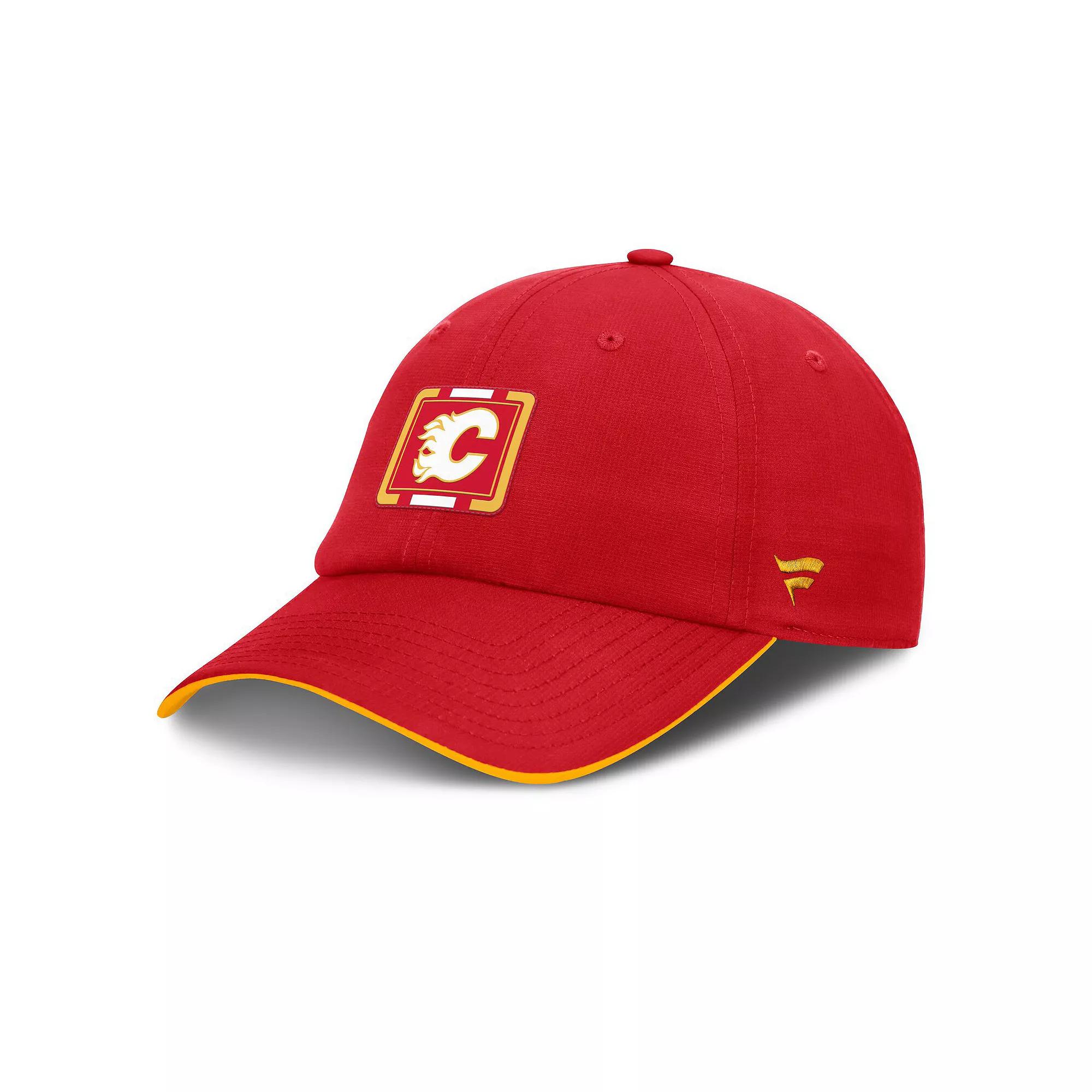 Men's Fanatics Red/Gold Calgary Flames Authentic Pro Ripstop Adjustable Hat, Flm Red Product Image