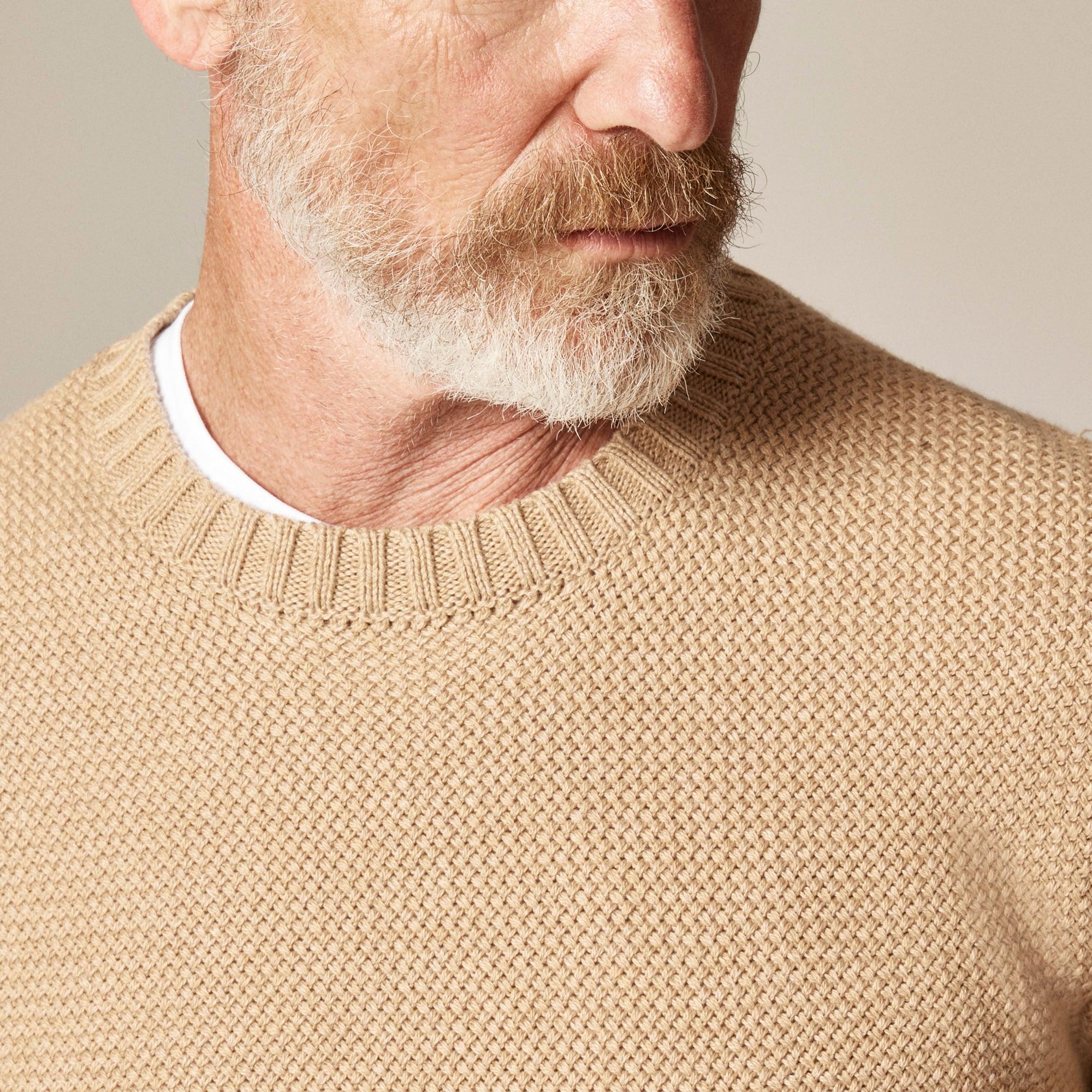 Basket-stitch cotton crewneck sweater Product Image