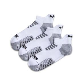 PUMA Women's Half-Terry Low Cut Socks (3 Pairs) in White/Black Product Image