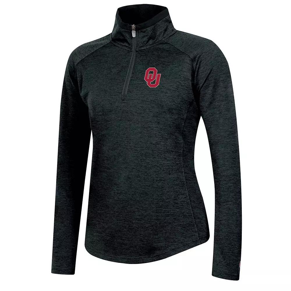 Women's Champion Heathered Black Oklahoma Sooners Core Raglan Quarter-Zip Jacket,  Product Image