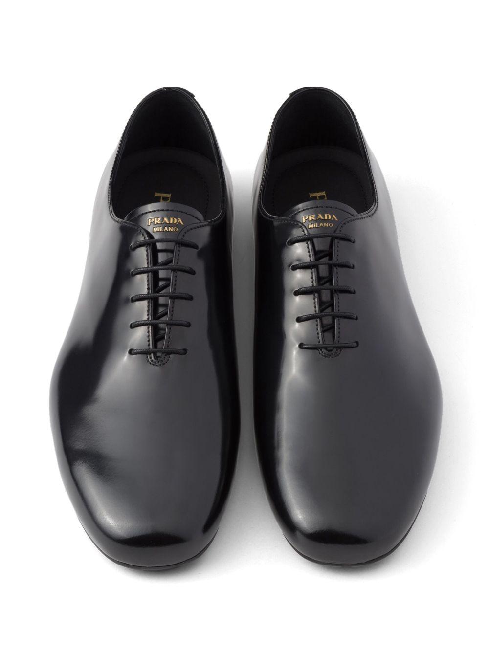 brushed-leather lace-up shoes Product Image