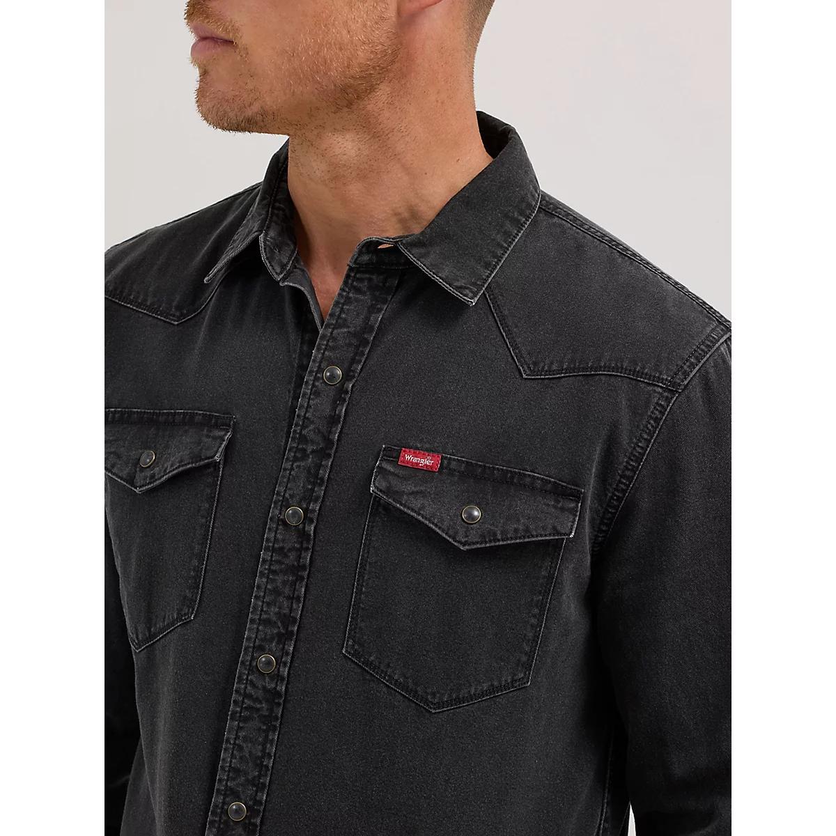 Men's Slim Denim Snap Front Shirt Product Image